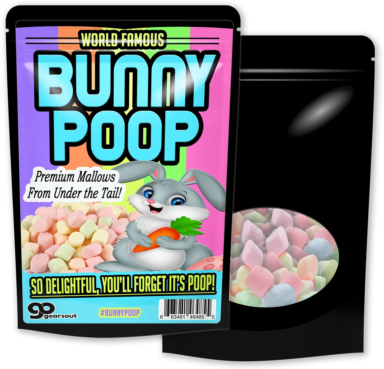 Gears Out Bunny Poop Mallows Candy - Colorful Marshmallows for Easter Basket Pranks, Fun Gag Gift for Teens and mature-themeds