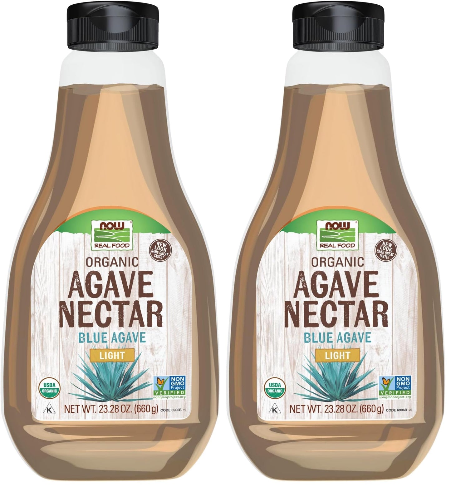 NOW Foods, Certified Organic Light Agave Nectar, Blue Agave, Certified Non-GMO, Low-Glycemic Sweetener, Kosher, 23.2-Ounce (Pack