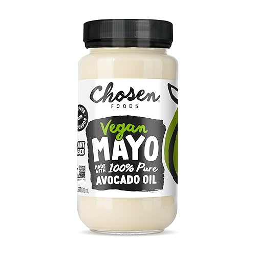 Chosen Foods Classic Vegan Avocado Oil-Based Mayonnaise, Gluten & Dairy Free, Low-Carb, Keto & Paleo Diet Friendly, Mayo For Sandwiches, Dressings And Sauces (24 Fl Oz)