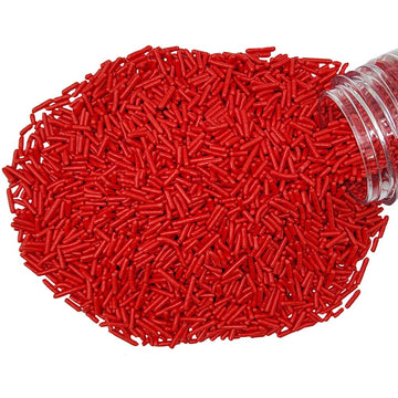 Homankit Red Jimmies Sprinkles Edible Sprinkle Candy Soft Jimmies Toppings for Ice Cream, Cupcake, Cake, Cookie, Dessert Decorat