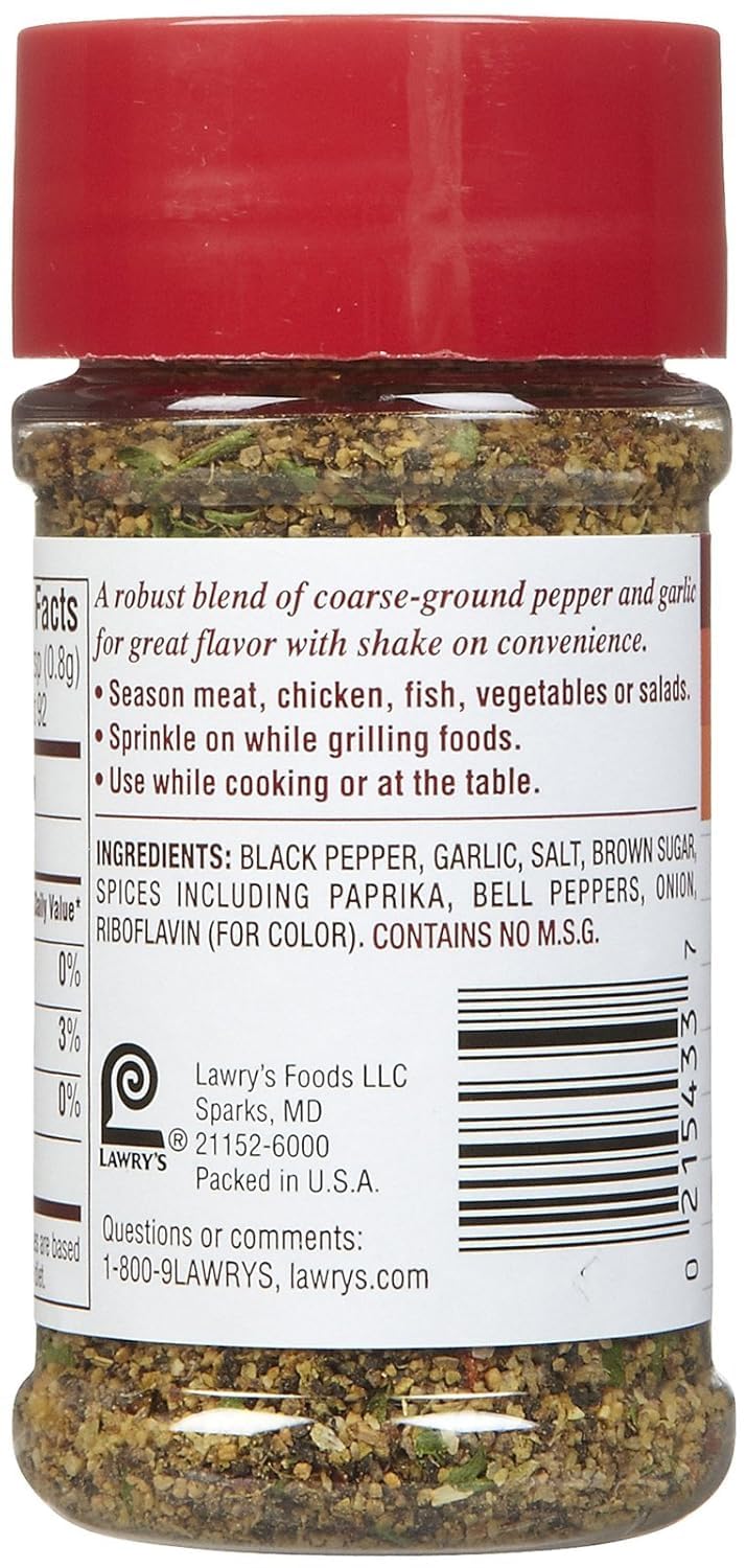 Lawry's Garlic Pepper, 2.6 oz (Pack of 12)