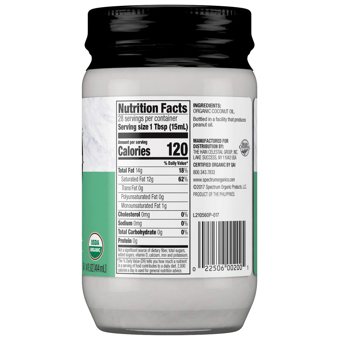 Spectrum Naturals Organic Coconut Oil, 14 Oz (packaging may vary)