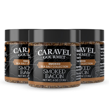 Caravel Gourmet Smoked Bacon Sea Salt 3-Pack, All-Natural, Non-GMO, 12 oz Total