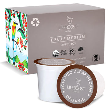 Lifeboost Organic Decaf Coffee K Cups - Low Acid Decaf Coffee Pods - Single Origin Non-Gmo Mold Free Decaf Coffee Pods For Keuri