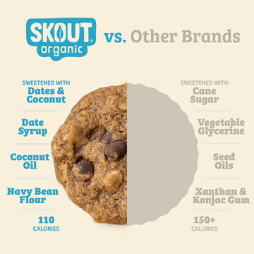 Skout Organic Oatmeal Chocolate Soft Baked Cookies (3 Pack) | Soft Baked Cookies | Plant-Based | Vegan | Gluten, Dairy, & Soy Fr