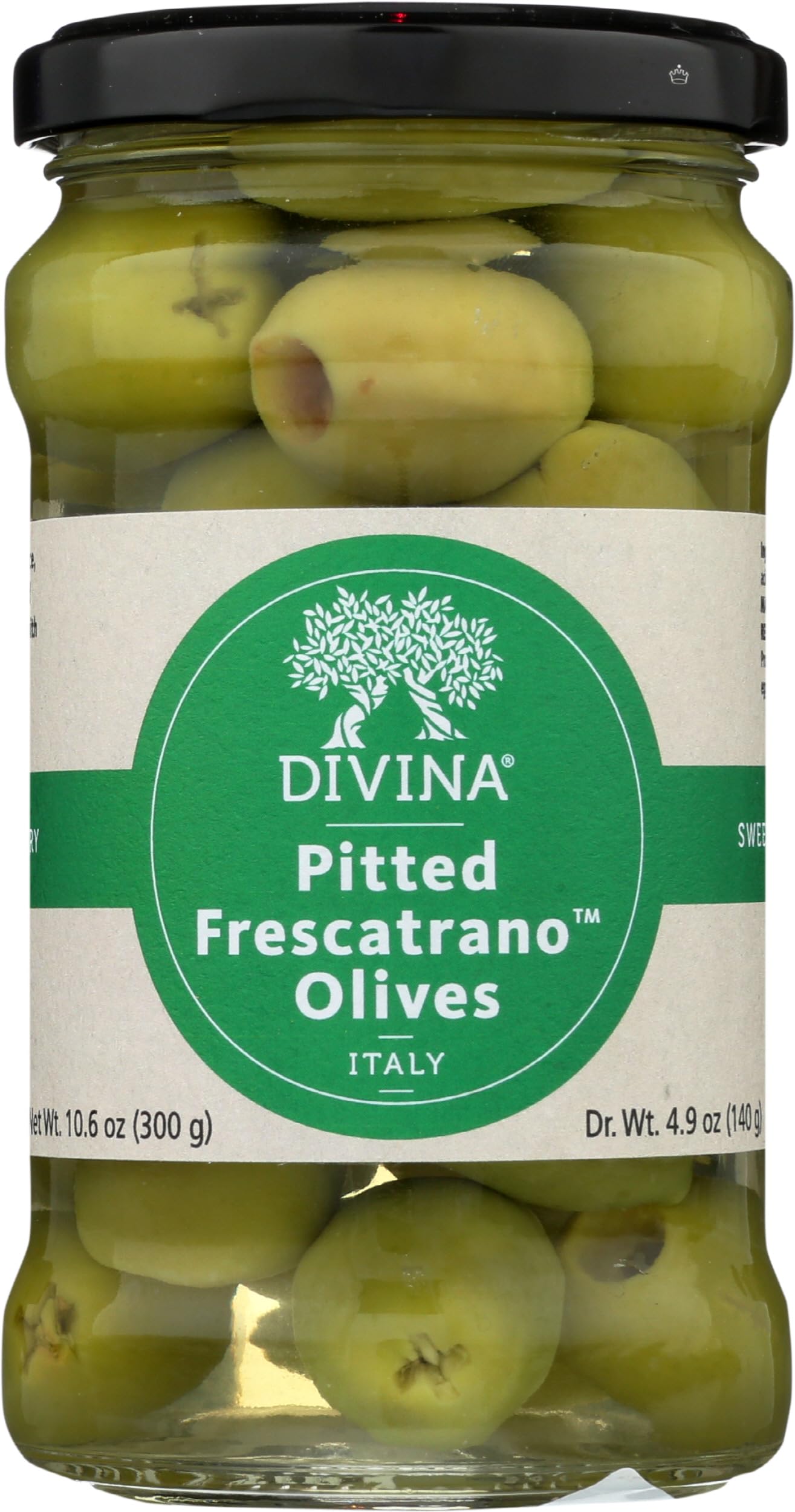 Divina - Olives Pitted Frescatrano - Case of 6 - 4.9 OZ (6x4.9 OZ)