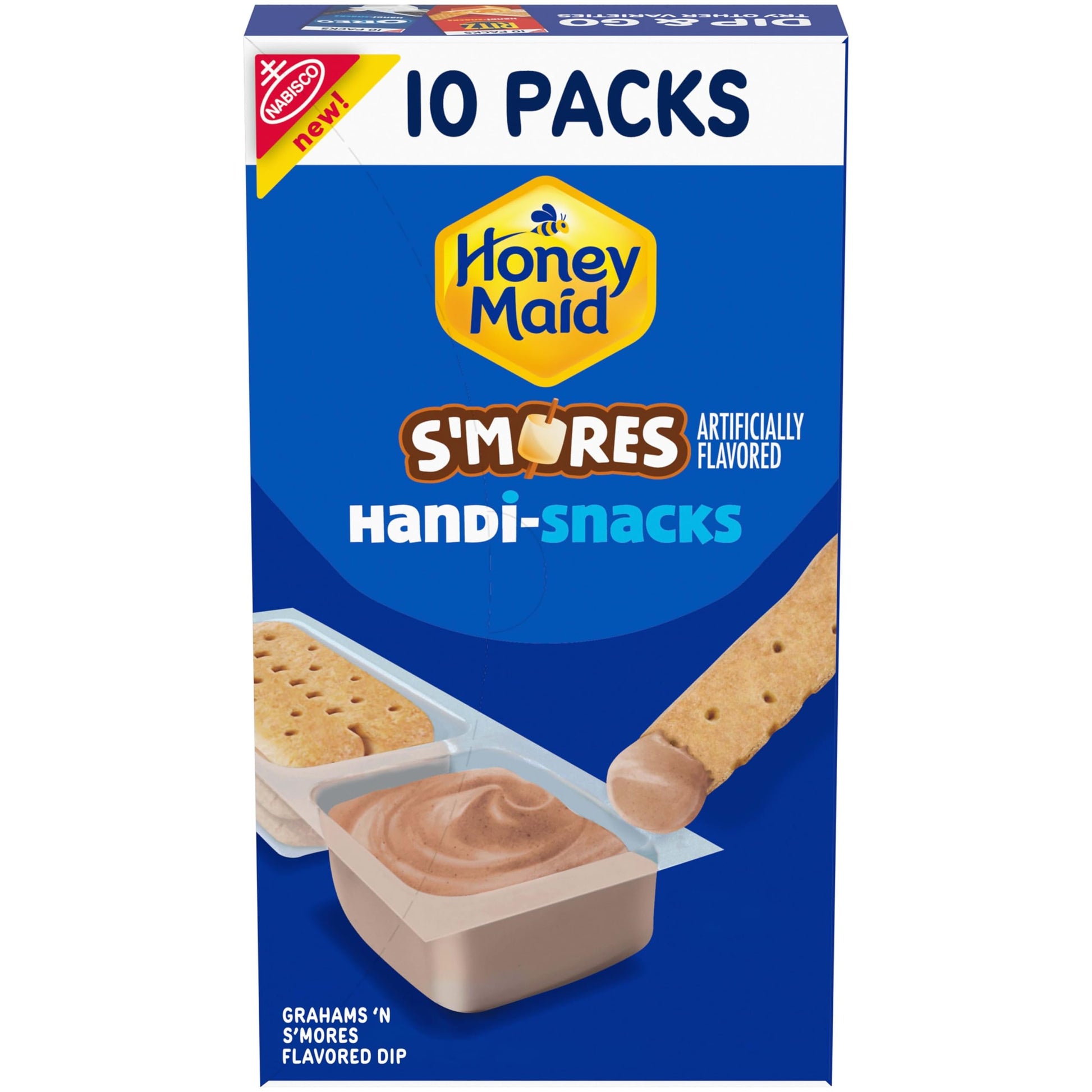 Handi-Snacks Honey Maid Graham Cracker Sticks N Smores-Flavored Dip Snack Packs, 10 Snack Packs