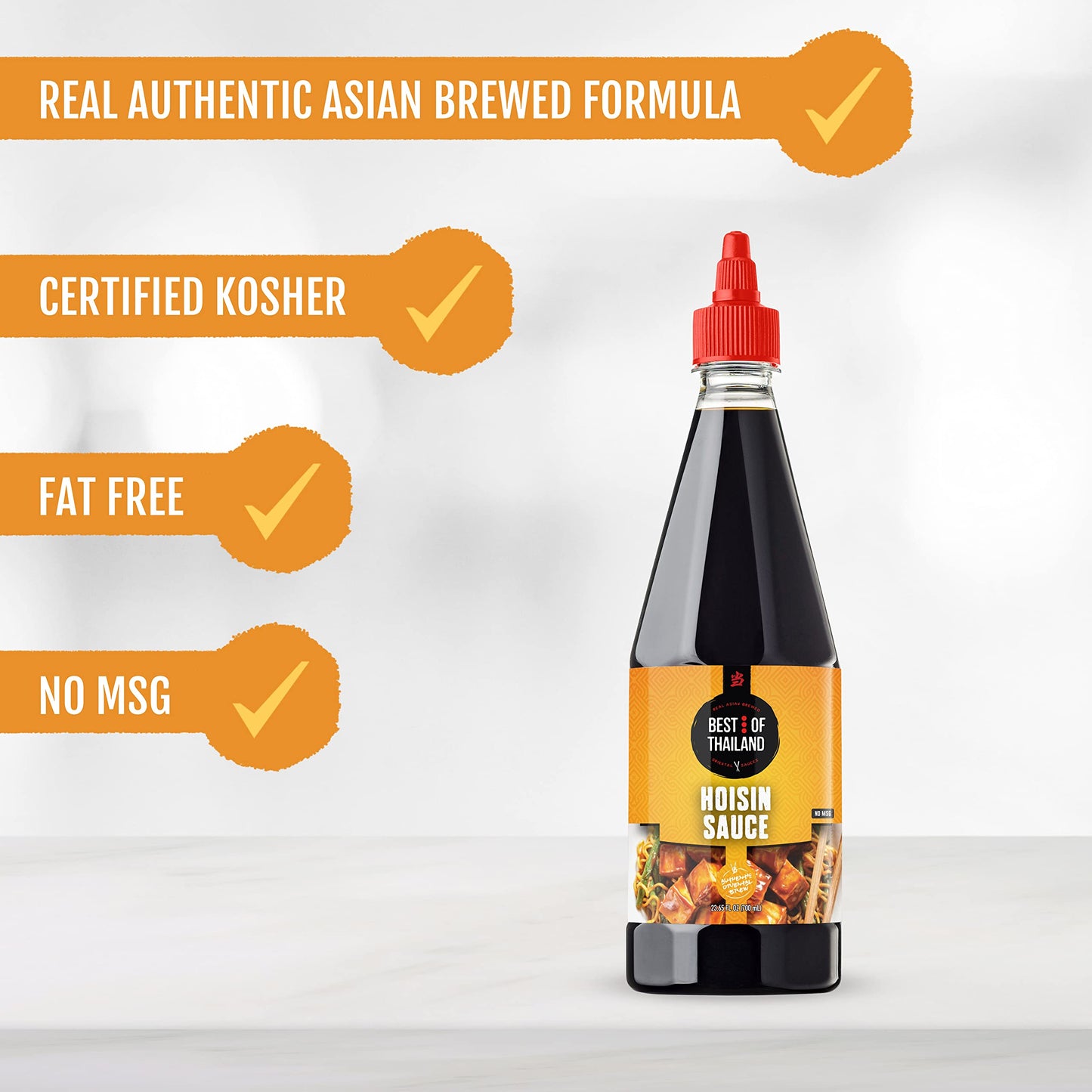 Best Of Thailand Hoisin Sauce | Real Authentic Asian Brewed Sauces For Cooking & Meal Dressings | No Msg, Certified Kosher & Fat