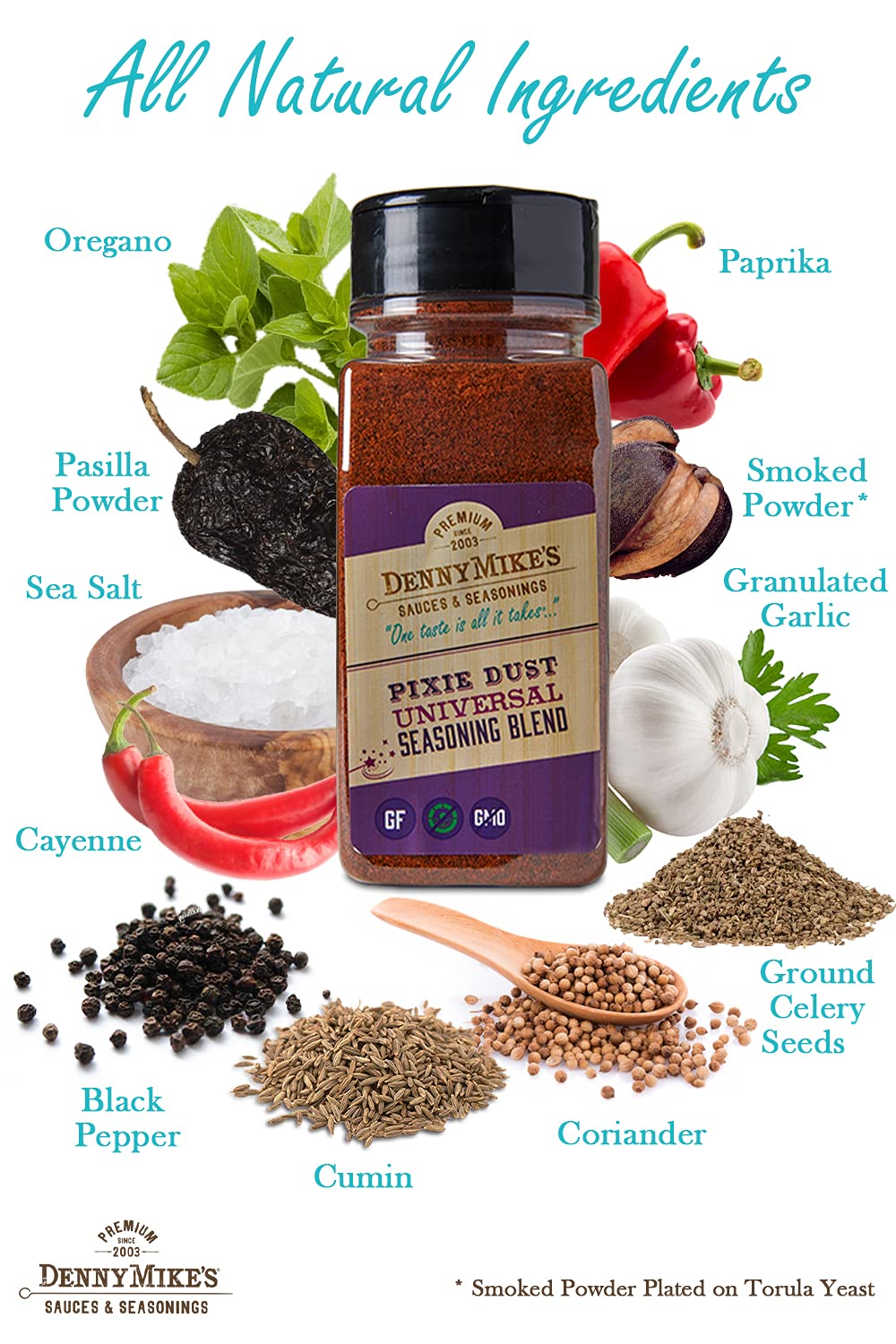 Dennymikes Pixie Dust Universal Seasoning Blend, Premium All Purpose Seasoning, All Natural Complete Seasoning For Meat, Chicken