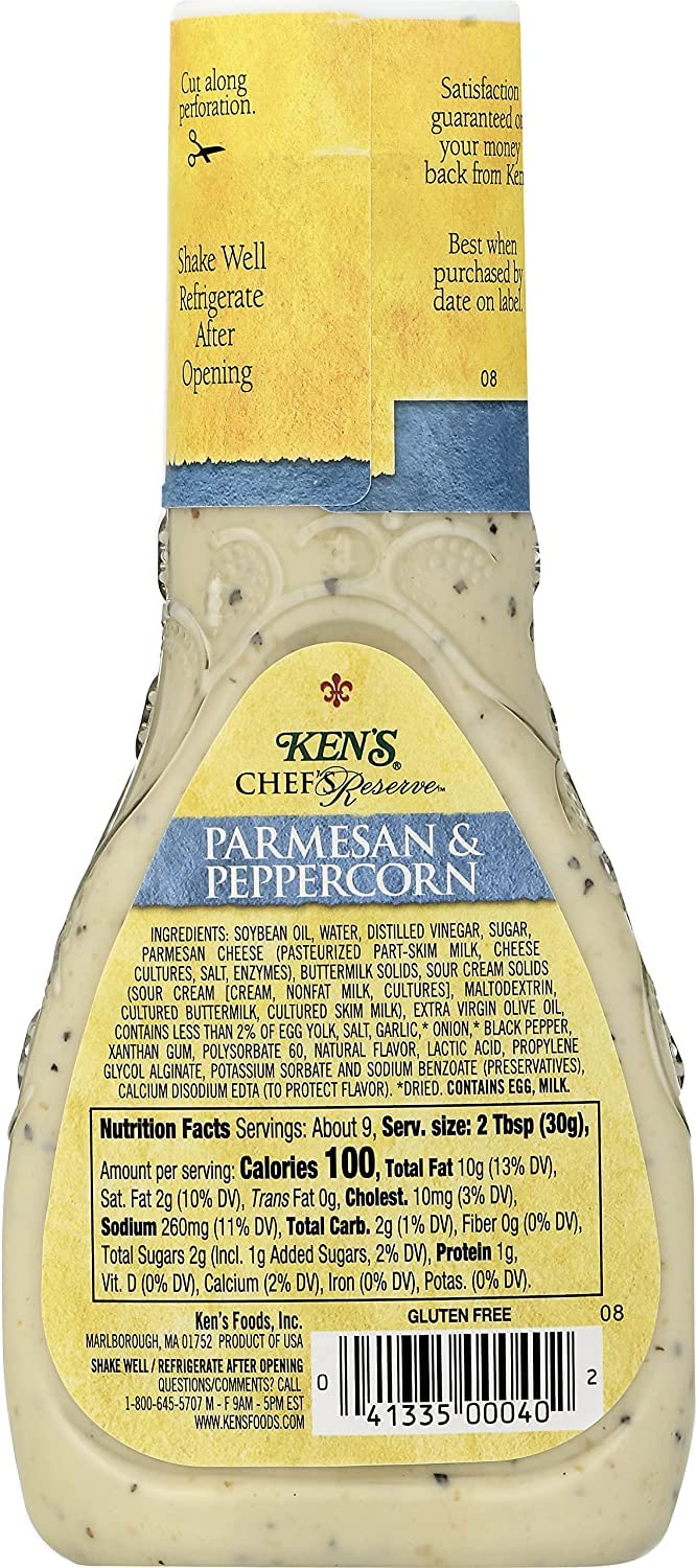 Ken'S Steak House Chef'S Reserve Parmesan Peppercorn Dressing, 9 Oz (Pack Of 6)