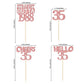 Gyufise 24Pcs Cheers to 35 Years Birthday Cupcake Toppers Glitter Thirty-five Straight Outta 1988 Cupcake Picks Happy 35th Cake