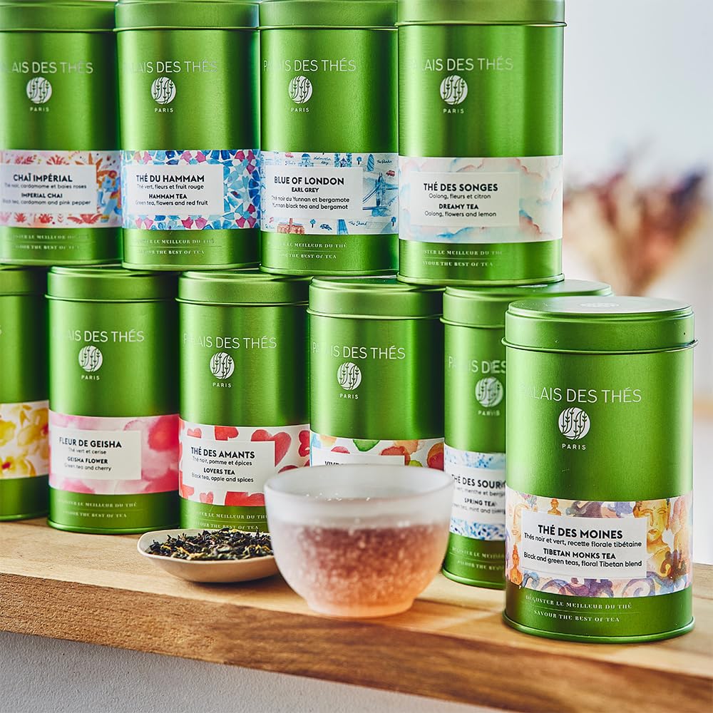 Palais des Thés Green Tea - Paris For You By Day, Rose & Raspberry, Premium Loose Leaf, 3.5oz Tin, Serves 20-25 Cups