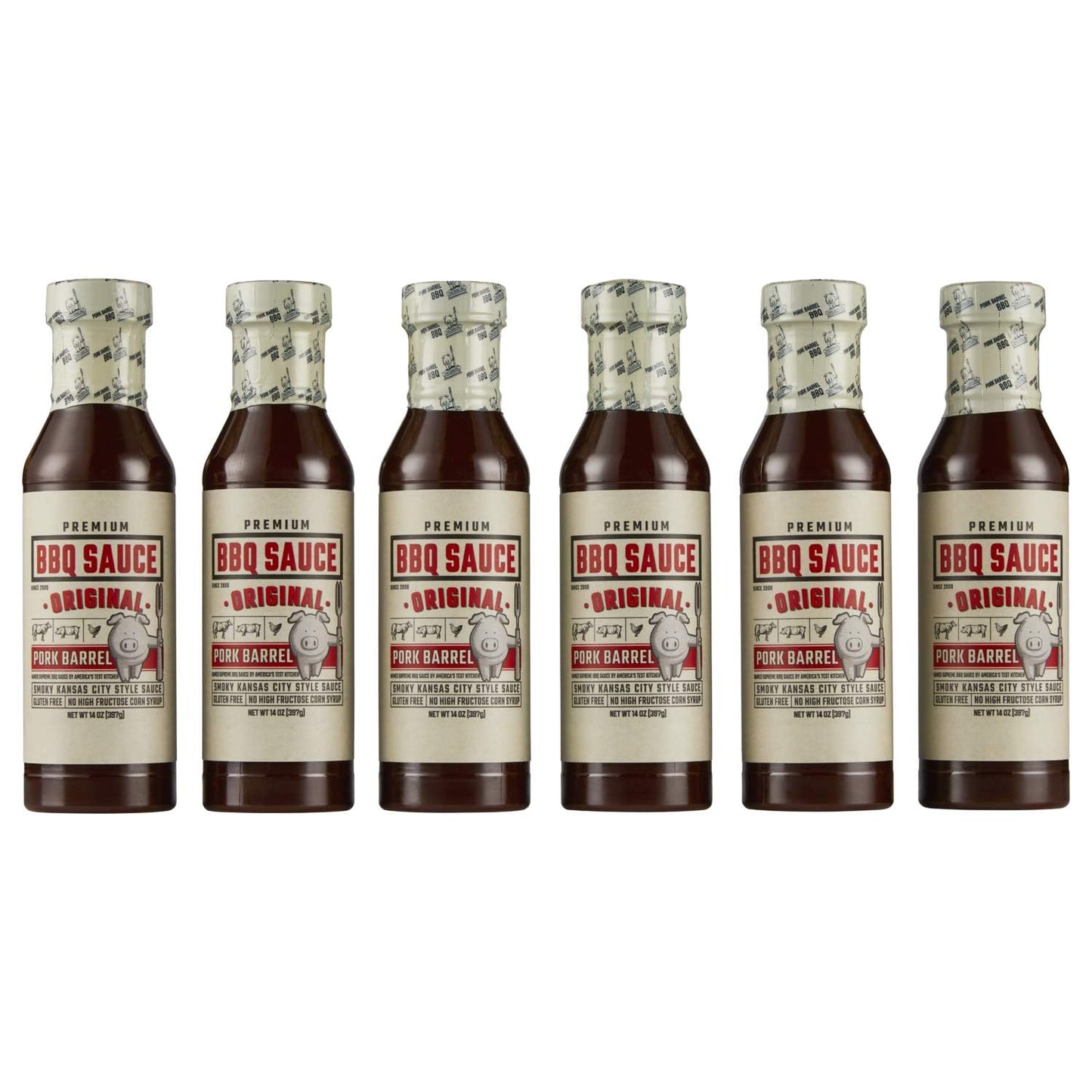 Pork Barrel Original BBQ Competition Sauce, Smoky Kansas City Style, Small Batch, No High Fructose Corn Syrup, Gluten-Free Sauce