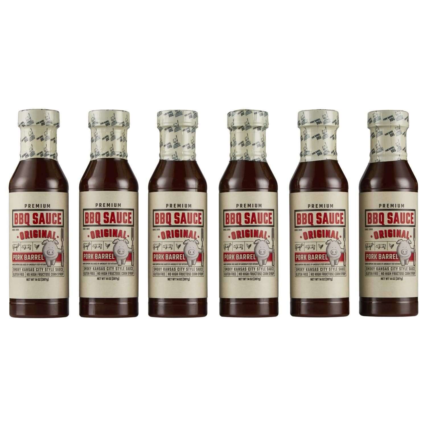Pork Barrel Original BBQ Competition Sauce, Smoky Kansas City Style, Small Batch, No High Fructose Corn Syrup, Gluten-Free Sauce
