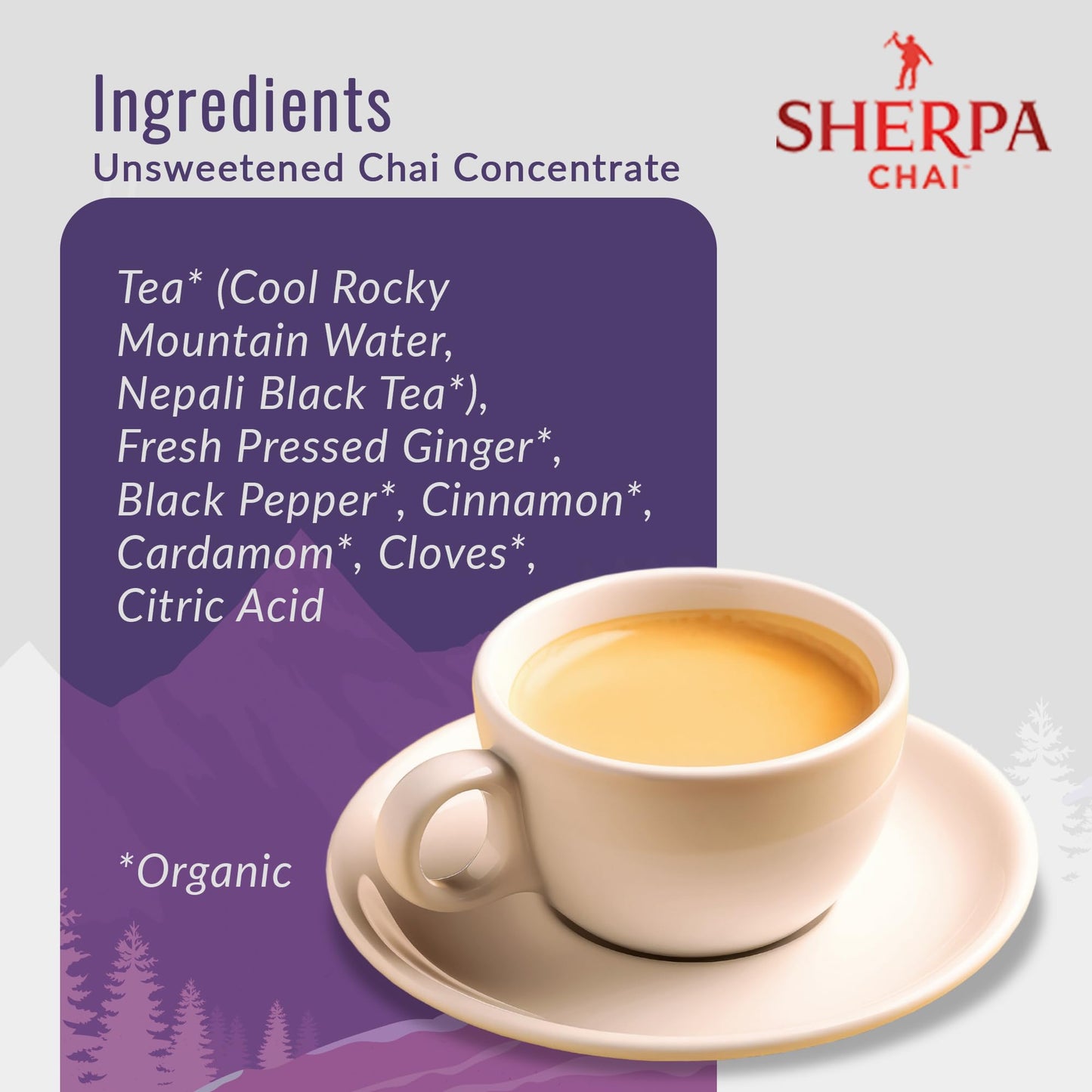 Sherpa Chai Traditional Chai Tea Concentrate - Hand Crafted Black Tea - 64 Fl Oz - Non-GMO Ingredients