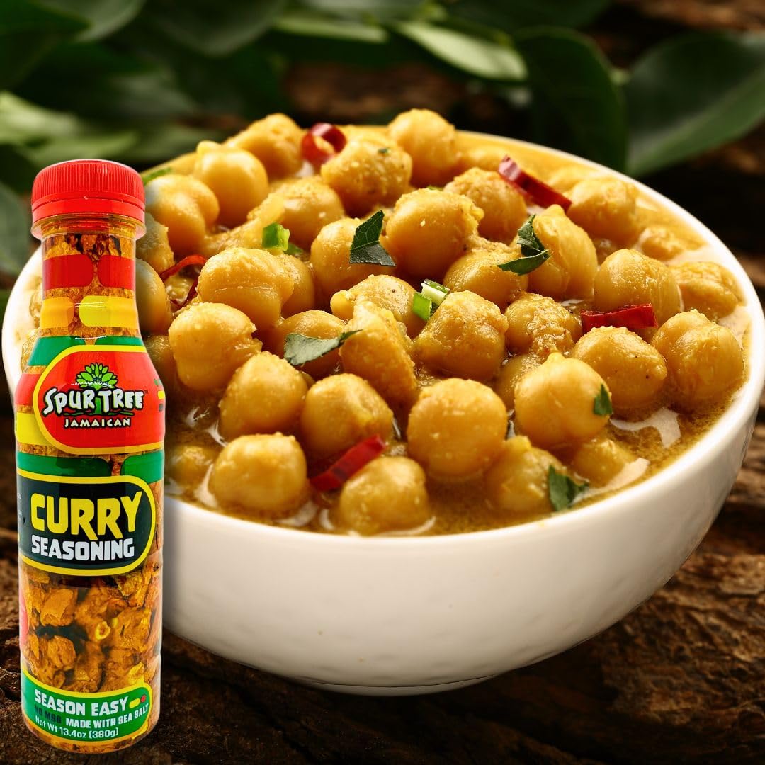 Spur Tree Jamaican Curry Seasoning 13.4 Oz - Experience Authentic Jamaican Taste - All-Natural And Fresh Ingredients - Curry Sea