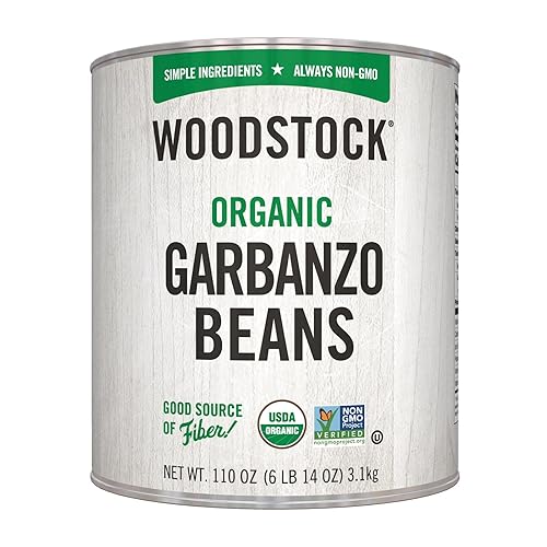 Woodstock, Beans, Og2, Garbanzo, Pack Of 6, Size 110 Oz - No Artificial Ingredients Gmo Free Kosher 95%+ Organic
