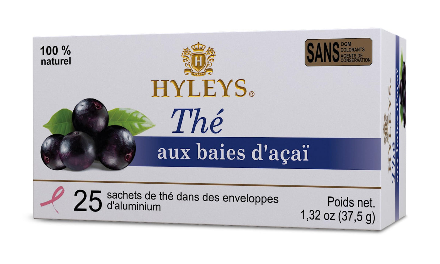 Hyleys Acai Berry Senna Green Tea - Natural Gentle Laxative for Constipation Relief - 25 Tea Bags