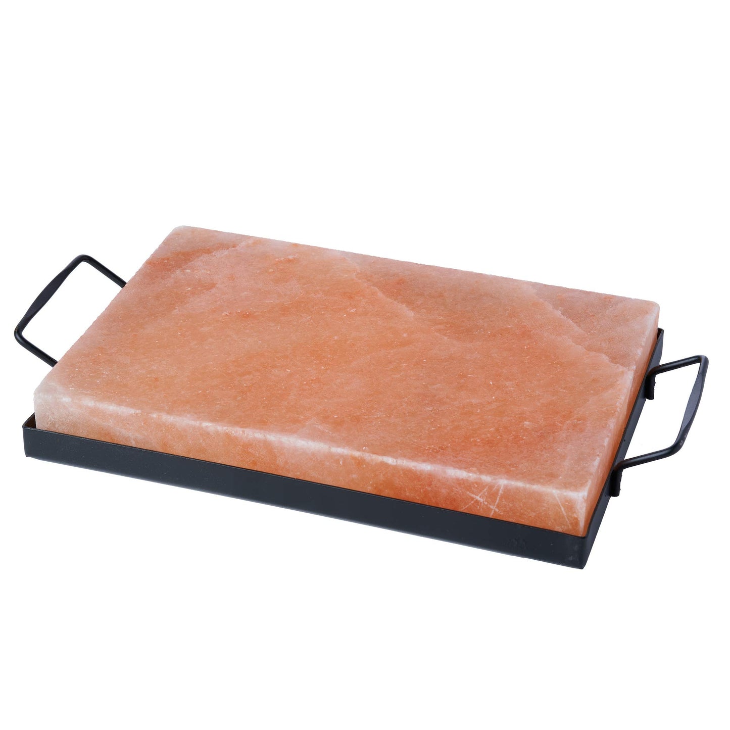 Focus Nutrition Pink Himalayan Salt Block for Grilling and Cooking - Food Grade, 1 Count, Removable Metal Tray
