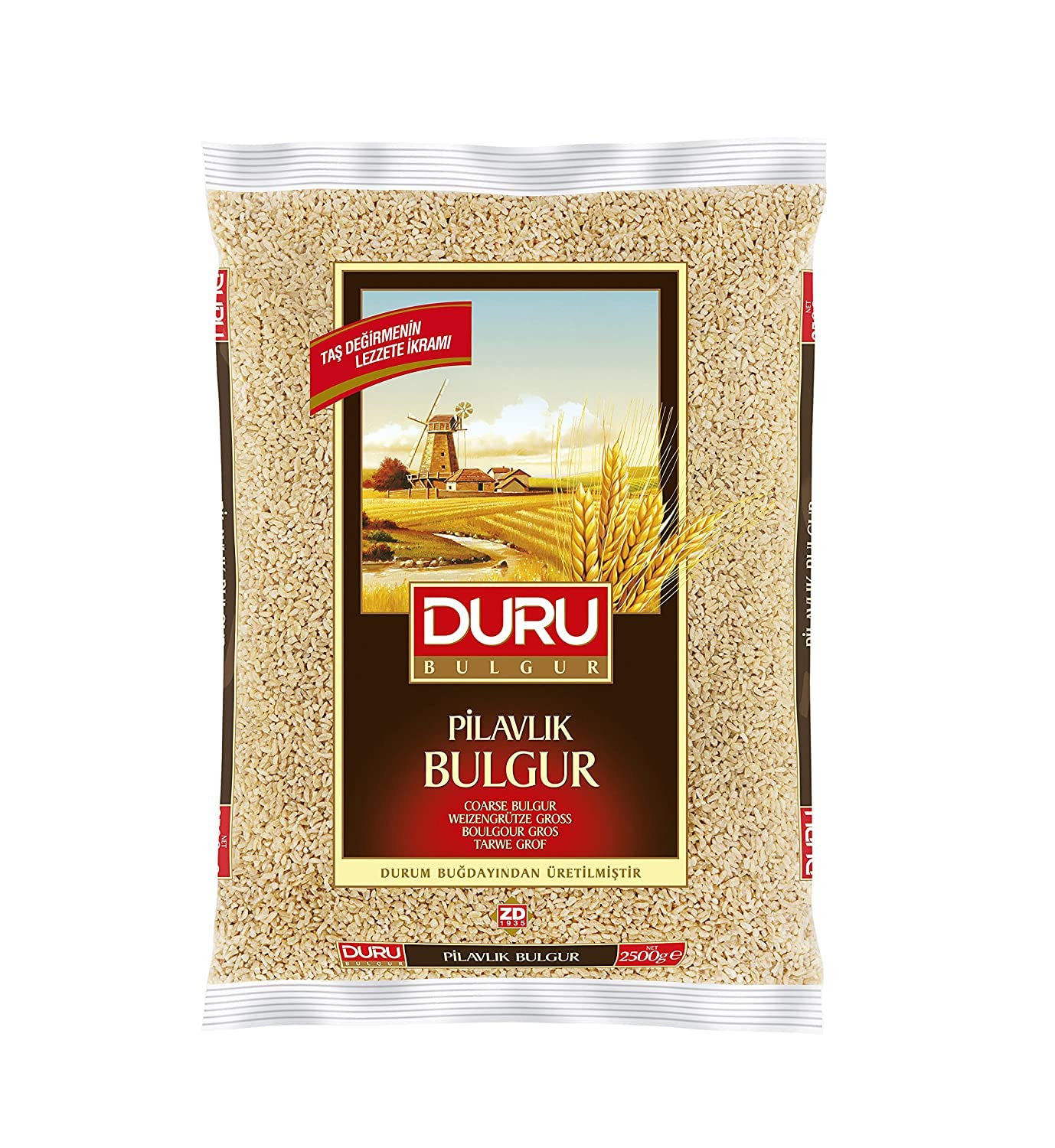 Duru Coarse Bulgur 2000 g, Wheat Berries, 100% Natural and Certificated, High Fiber and Protein, Non-GMO, Great for Vegan Recipe