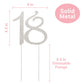 Crystal Creations 18 Cake Topper - Premium Silver Metal, Rhinestone Decoration, 1 Count, 18th Birthday Party Centerpiece