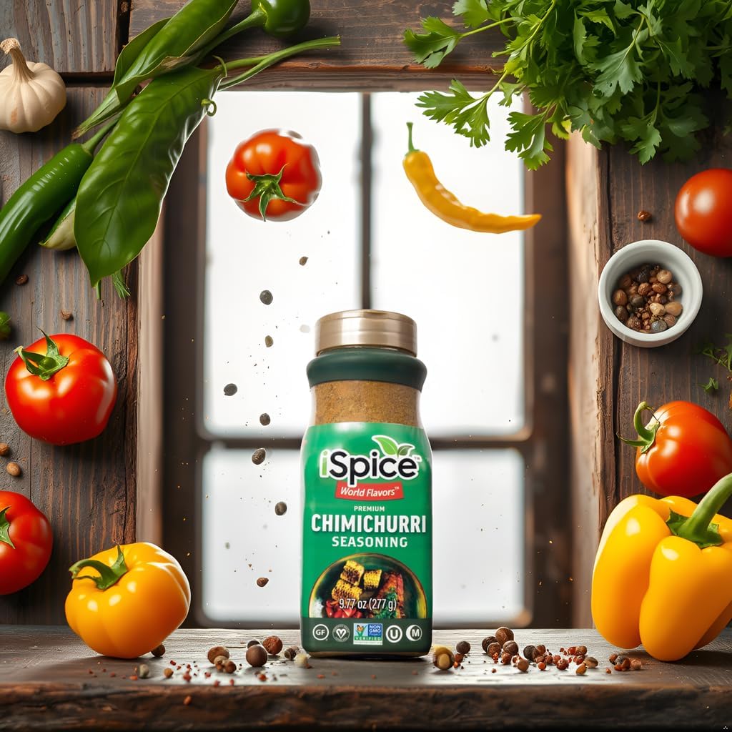 Ispice Blend | Chimichurri Seasoning | 9.77 Oz | Mixed Spice & Seasoning | Bulk Size | Halal | Kosher (Chimichurri)