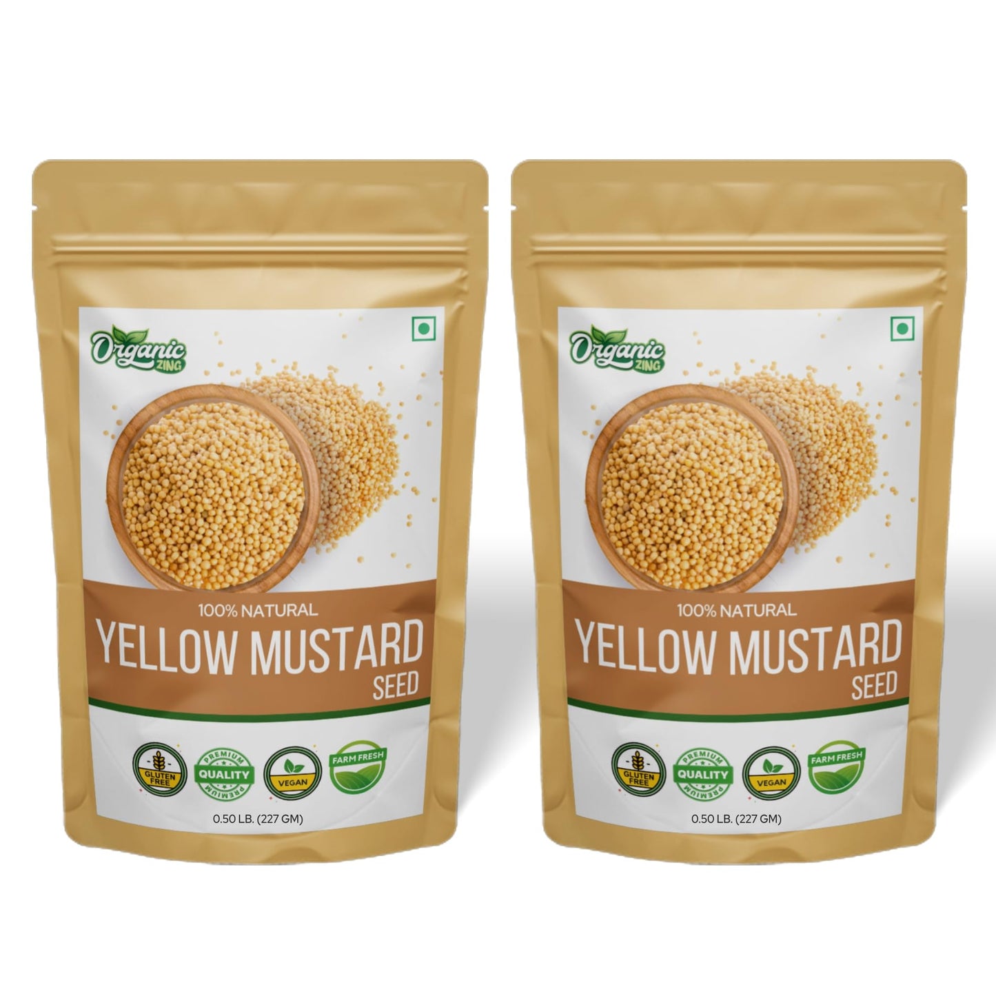 Organic Zing Yellow Mustard Seeds (227 Gm) Pack Of 2