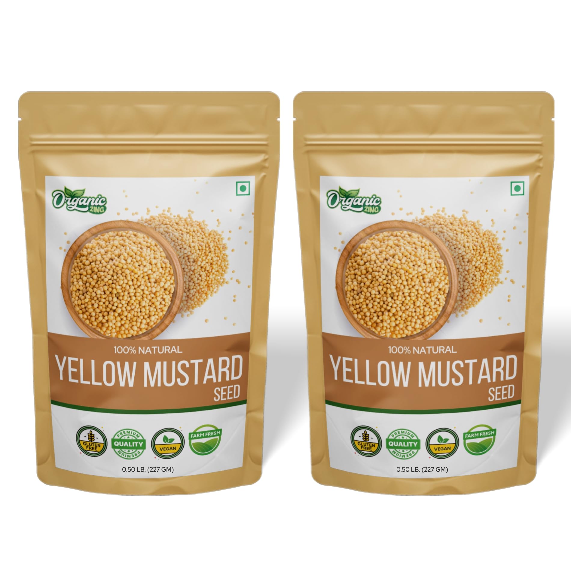Organic Zing Yellow Mustard Seeds (227 Gm) Pack Of 2