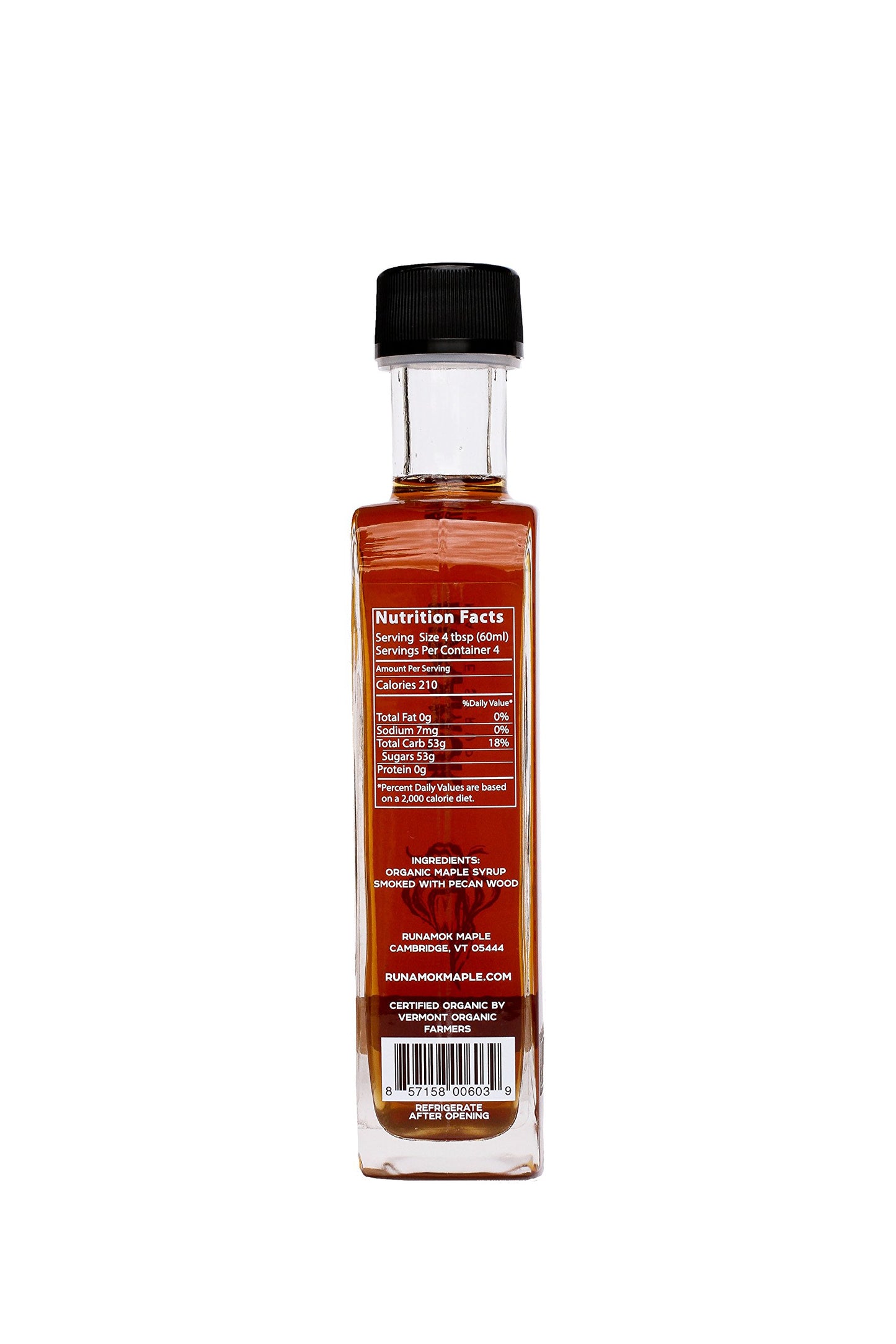 Runamok Organic Pecan Wood Smoked Maple Syrup - 8.45 Fl Oz - Authentic Vermont Flavor - Brown