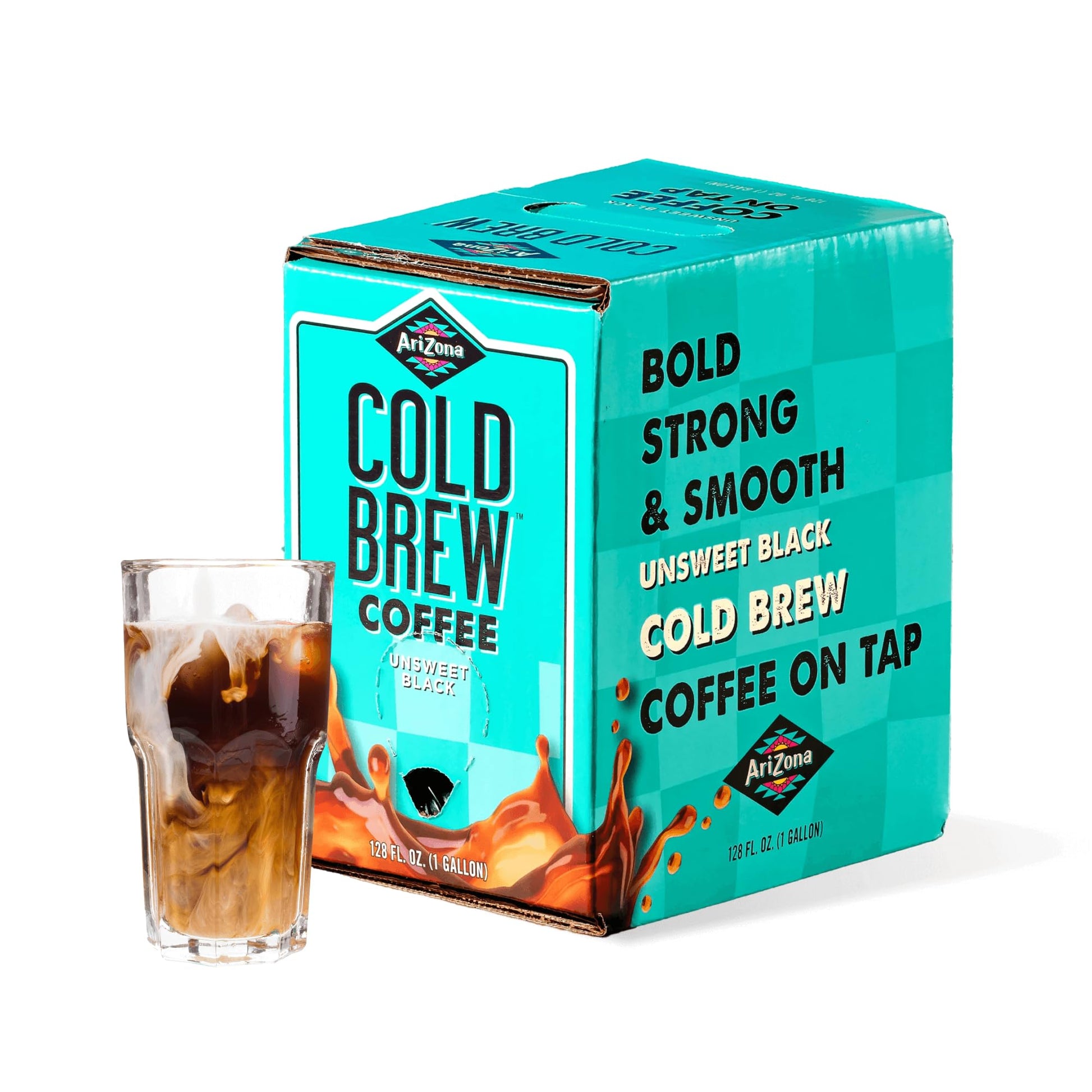 AriZona Cold Brew Coffee, Iced Coffee on Tap and Ready to Drink, Colombian Arabica Brew, 1 Gallon per Container - 128 Fl Oz Box