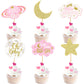 Keaziu Star Cupcake Toppers, 30PCS Twinkle Star Picks, Cardstock, Blue and Pink2, Perfect for Engagement, Bridal, Baby Shower, and Birthday Parties