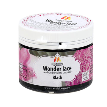 Mendelberg Wonder Lace Edible Lace Paste, Black 5.2 Fluid Ounces