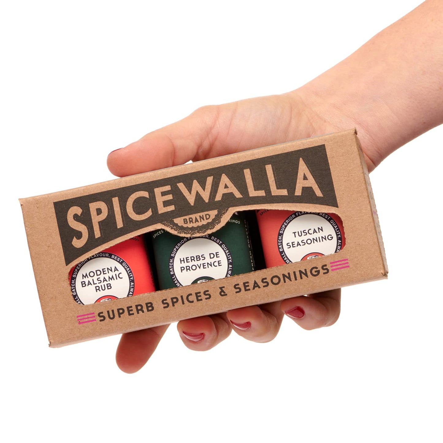 Spicewalla Mediterranean Seasoning 3 Pack | Modena Balsamic Rub, Herbs De Provence, Amore Italian Seasoning | Mediterranean Spice Gift Set