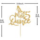 Mis Quince Gold Glitter Cake Topper, 15Th Birthday Decorations, Feliz 15 Aos, Cheers To 15 Years, 1 Pc, Yellow