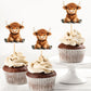 Cyodoos 24Pcs Highland Cow Cupcake Toppers Farm Animals Cupcake Picks Highland Cow Theme Baby Shower Kids Birthday Party Cake De