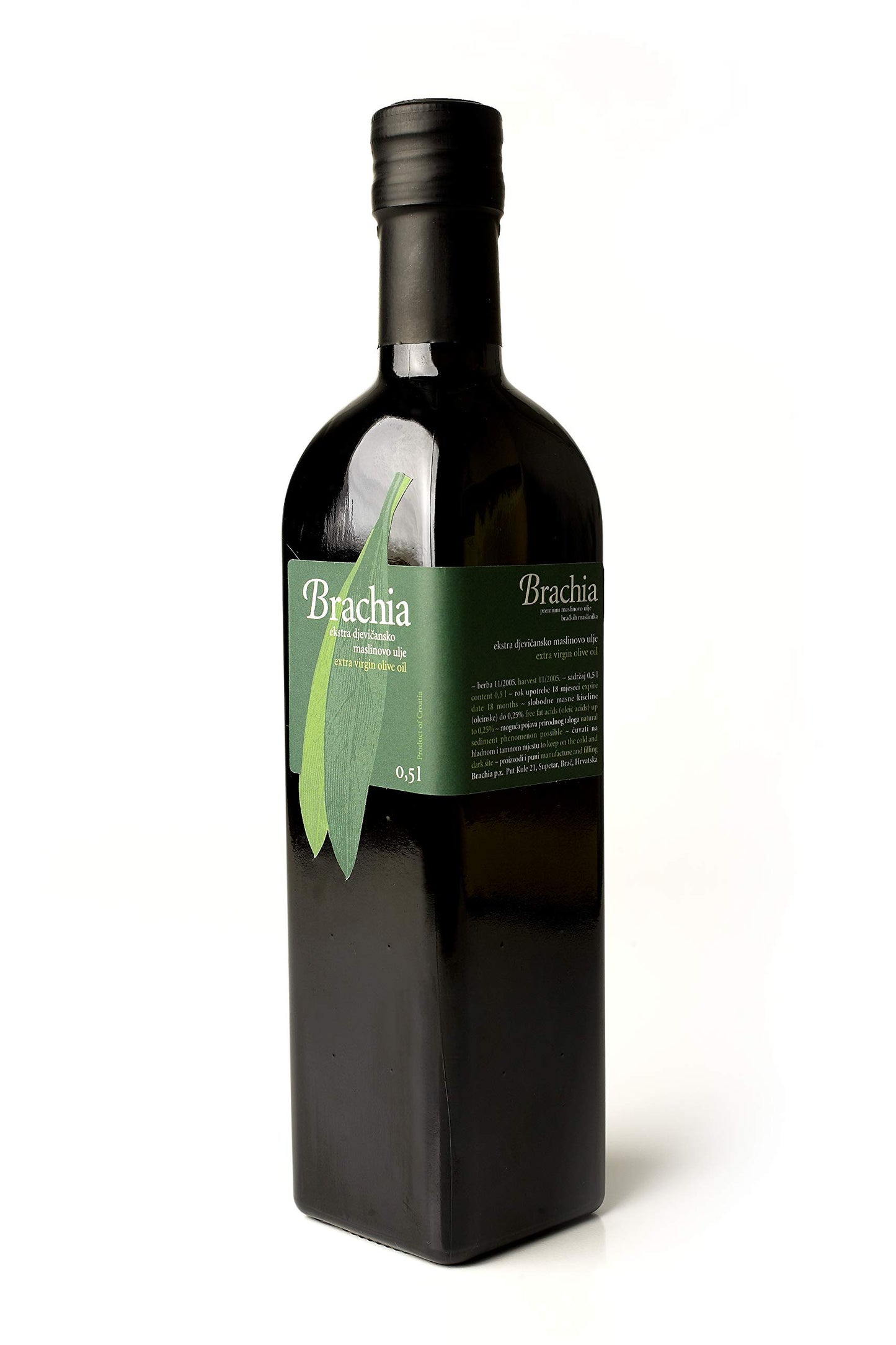Brachia Extra Virgin Olive Oil, First Cold-Pressed, Strong Fruity Flavor, 16.9 Fl Oz, Imported from Croatia