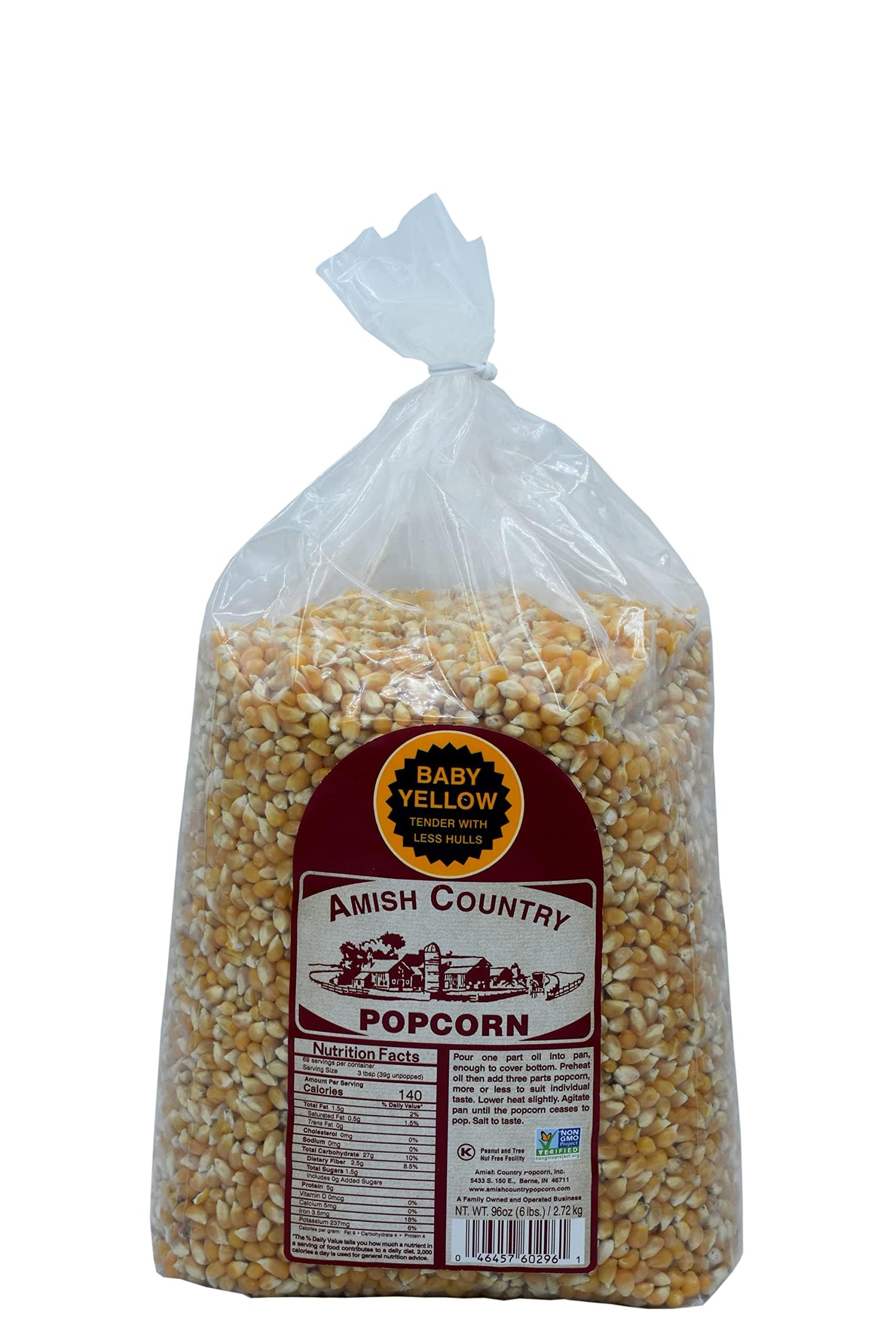 Amish Country Popcorn Kernels, Small & Tender, Non-GMO, Gluten Free, 6 lb Bag