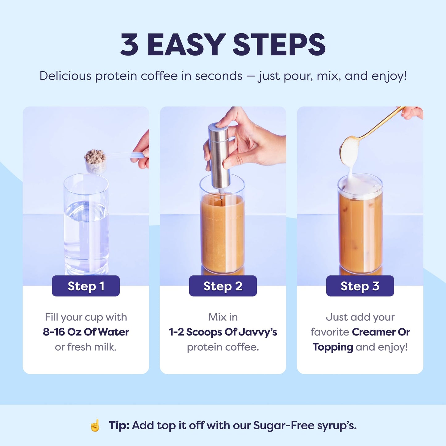 French Vanilla Protein Iced Coffee - enhanced Whey Protein & Instant Iced Coffees - 100% Natural Cold Brew - Zero Artificial Flavors & Sweeteners  80 mg Caffeine  No Added Sugar  20 Servings