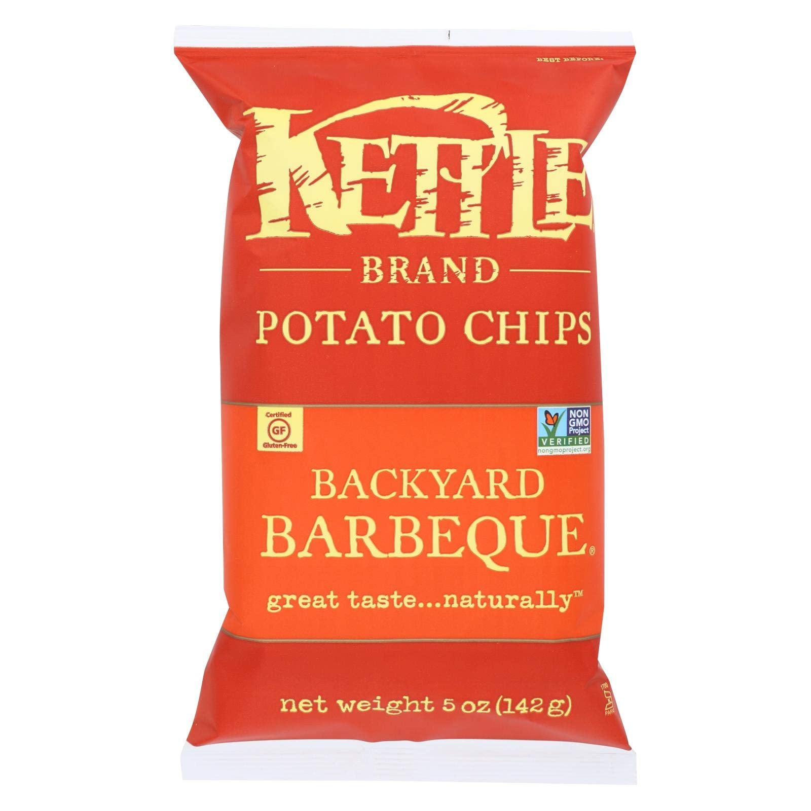 Kettle Brand Potato Chips, Backyard Barbeque Bags, 5 Ounce (Pack Of 15)