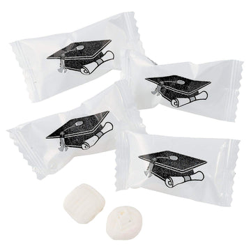 Graduation Buttermints, Graduation Party Candy, Candy Buffet, 108 Pieces, Individually Wrapped Pieces (White)