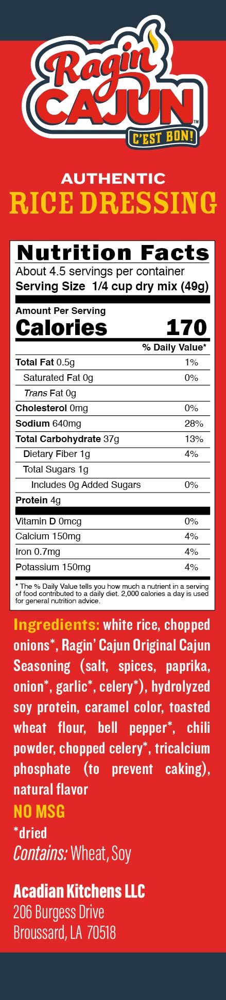 Ragin Cajun Rice Dressing 8Oz (Pack Of 3)