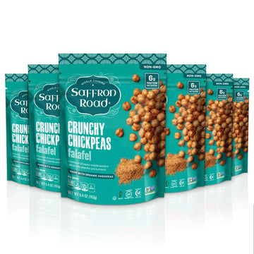 Saffron Road Roasted and Crunchy Falafel Chickpeas | High Protein Snacks | Gluten-free, Vegan, Non-GMO, and Certified Halal and 