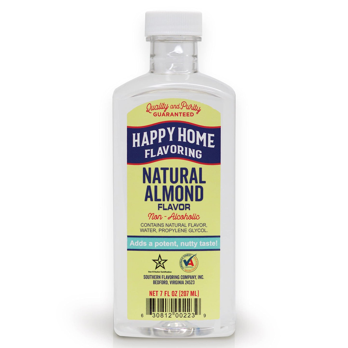 Happy Home Almond Flavoring Non-Alcoholic 7 oz - Certified Kosher, Natural Ingredients