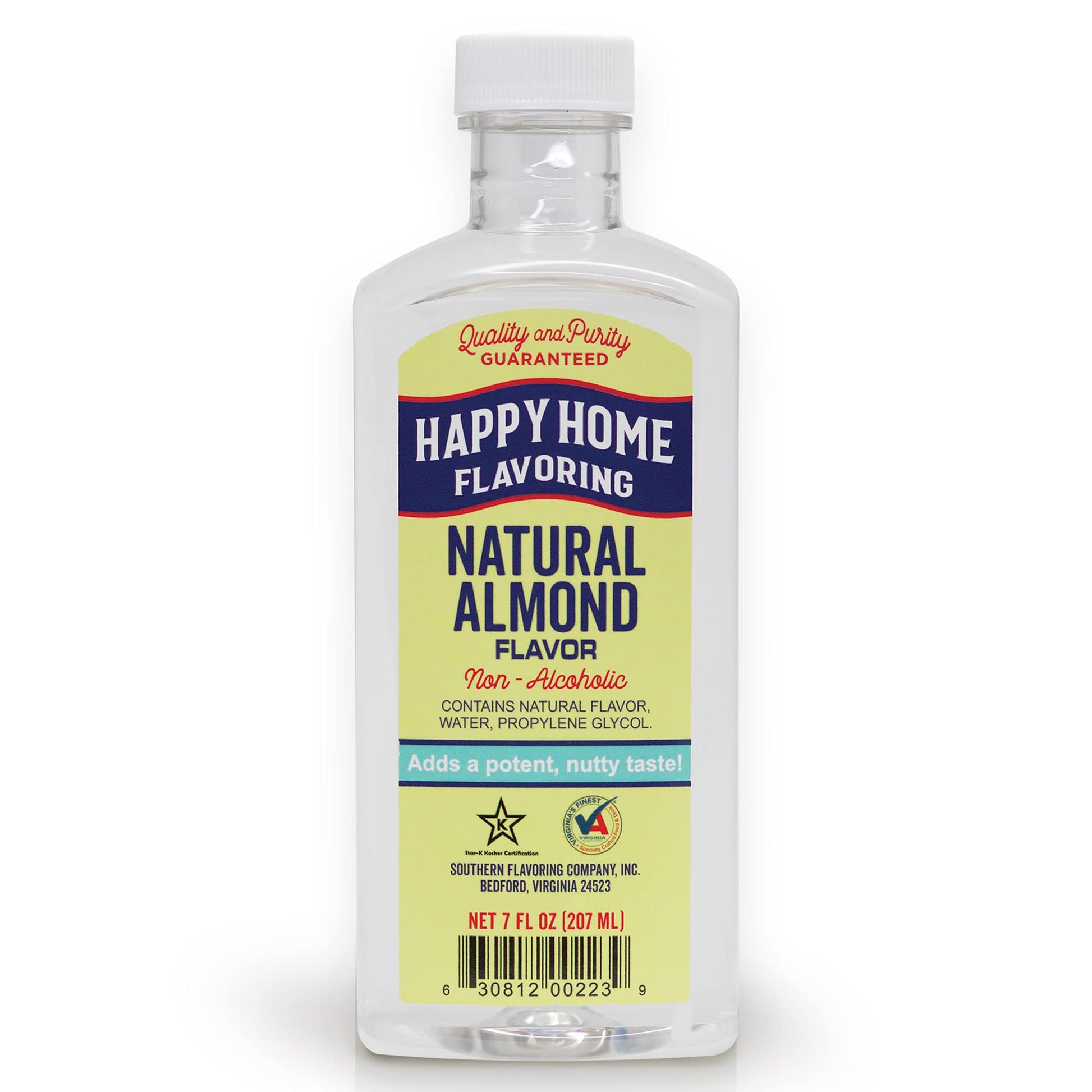 Happy Home Almond Flavoring Non-Alcoholic 7 oz - Certified Kosher, Natural Ingredients