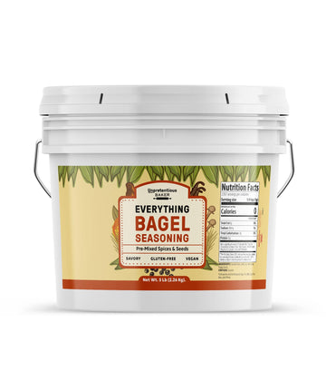 Unpretentious Everything Bagel Seasoning, 1 Gallon Bucket, Add Texture & Flavor to Any Recipe, Mix of Sesame Seeds, Garlic, Onio