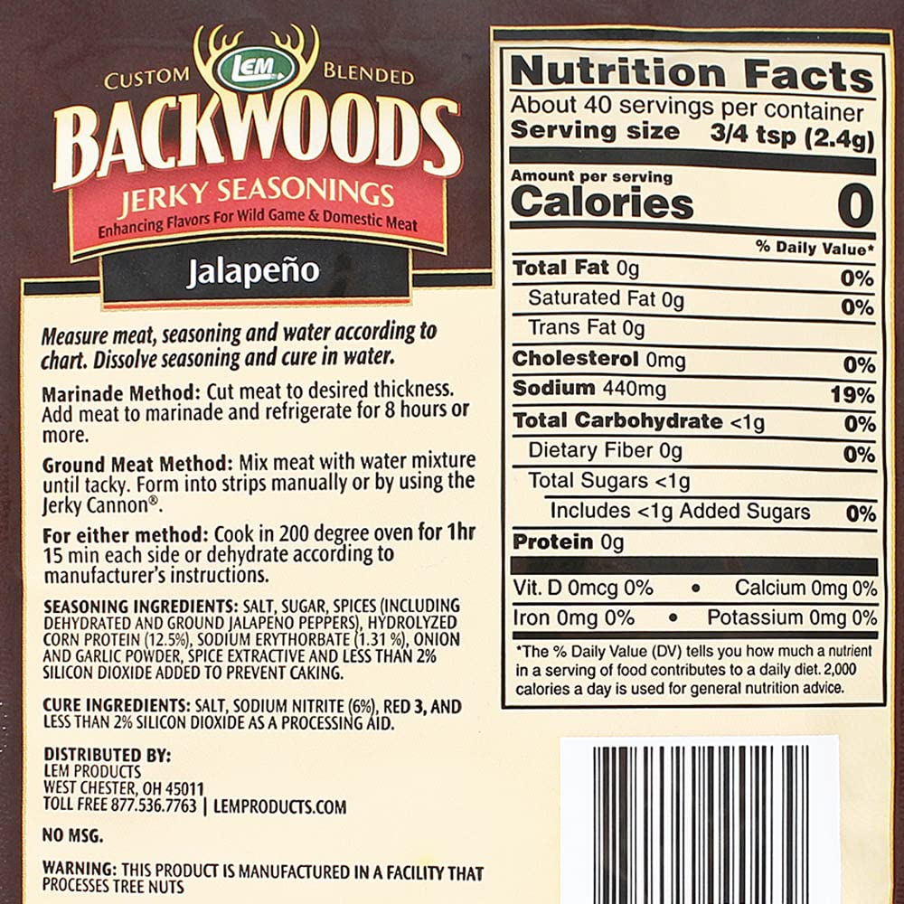 LEM Backwoods Jalapeno Jerky Seasoning, 80 Ounces, Seasons 5 Pounds of Meat
