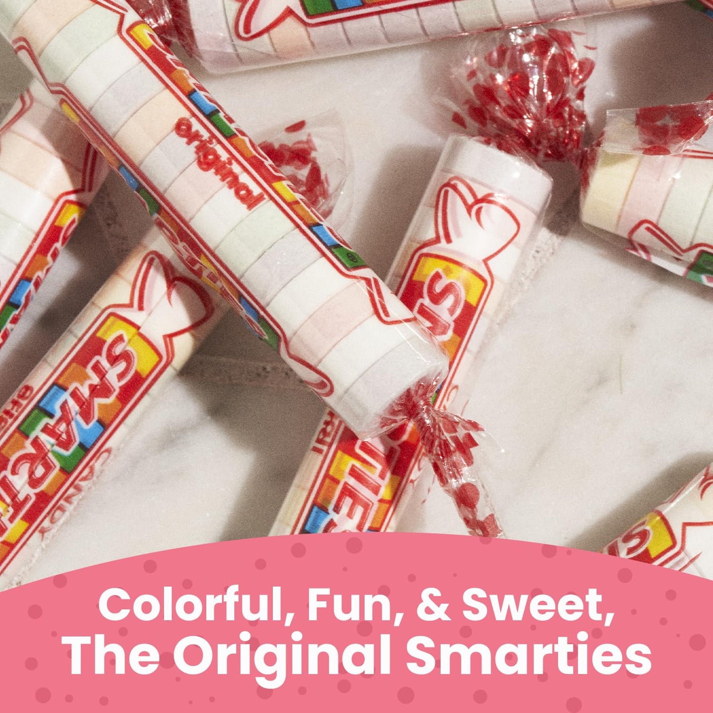 Smarties Candy Bulk Rolls Original Flavor - Gluten & Vegan Free - Classic Sweetness From Family Owned Company Since 1949  Peanut Free & Dairy Free - Perfect Halloween Candy - 3 Pound Bag