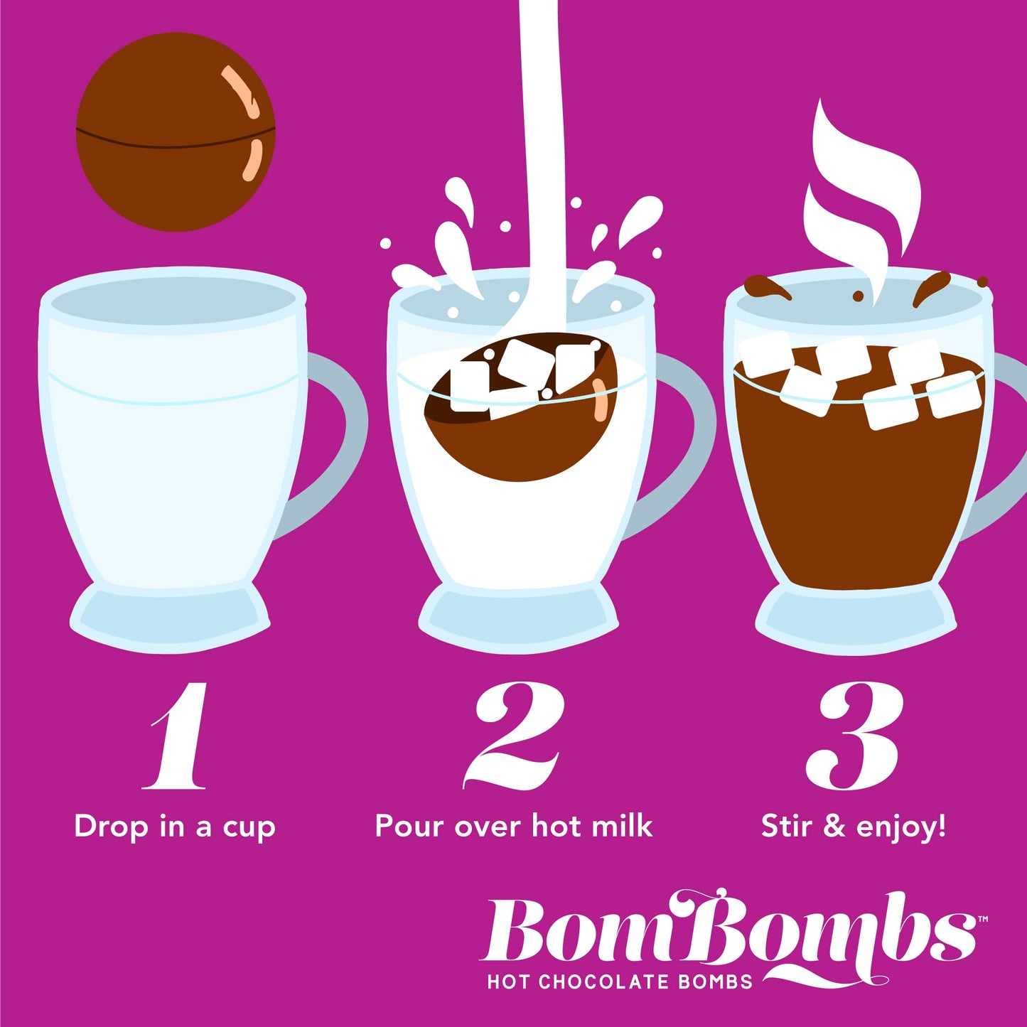 Ombs Hot Chocolate  S, Classic Milk Chocolate Cocoa   Gift Set, Includes 2 Flavors; Caramel Candy And Fudge Brownie Filled With Mini Marshmallows, Set Of 10