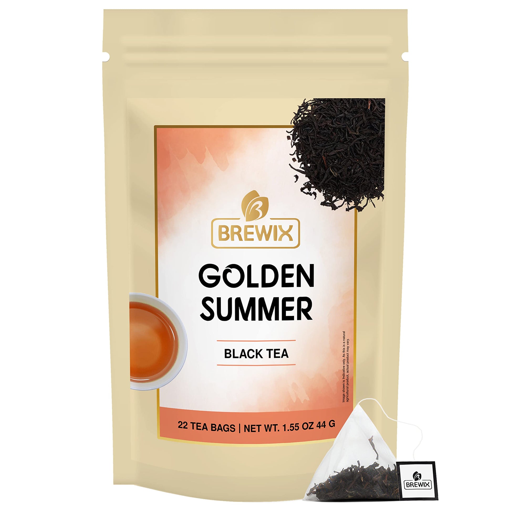 BREWIX, Darjeeling Golden Summer Tea From Himalayas (22 Pyramid Tea Bags) | High Grown in the Himalayas | Long Leaf Tea, Packed 