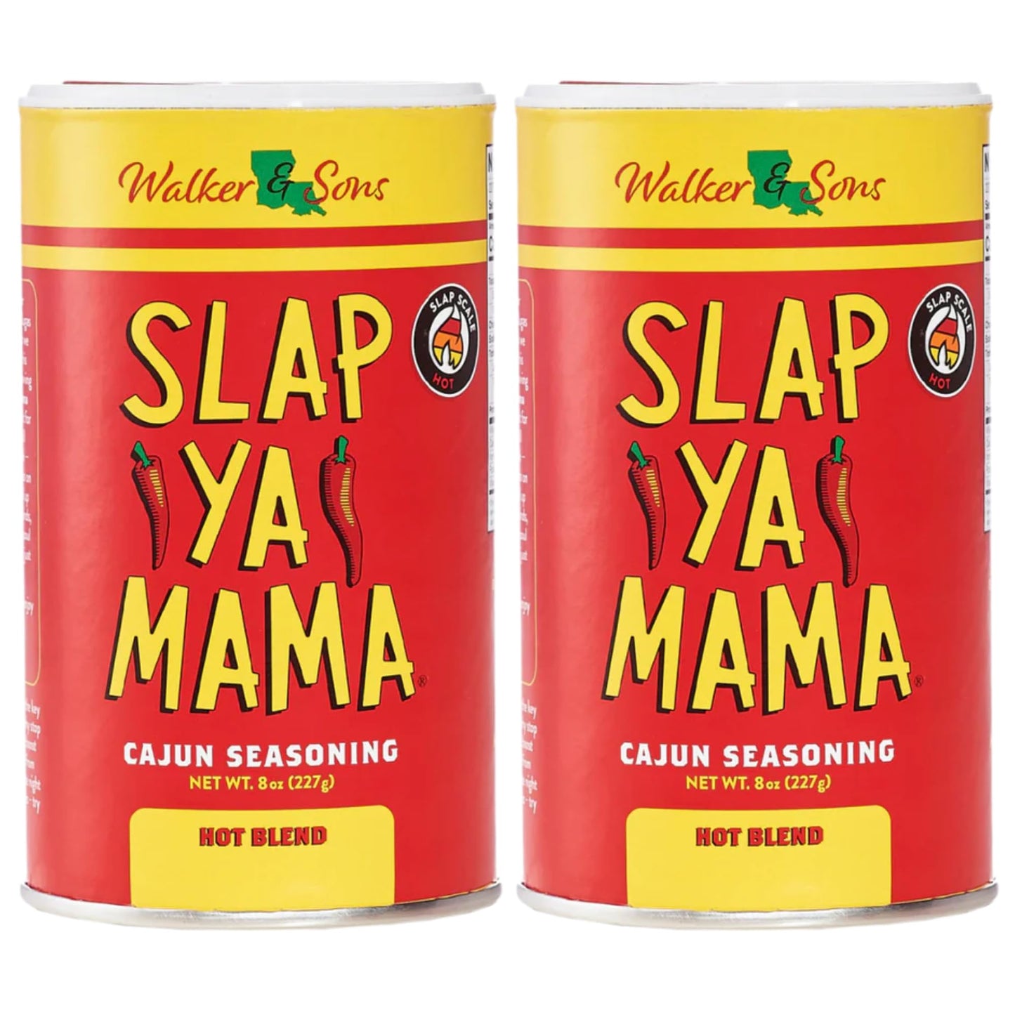 SLAP YA MAMA Hot Blend Cajun Seasoning, All Natural, 8 oz Can, Pack of 2, Gluten-Free, Kosher
